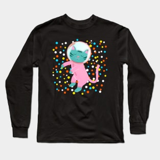 Cat Nap in Outer Space Long Sleeve T-Shirt